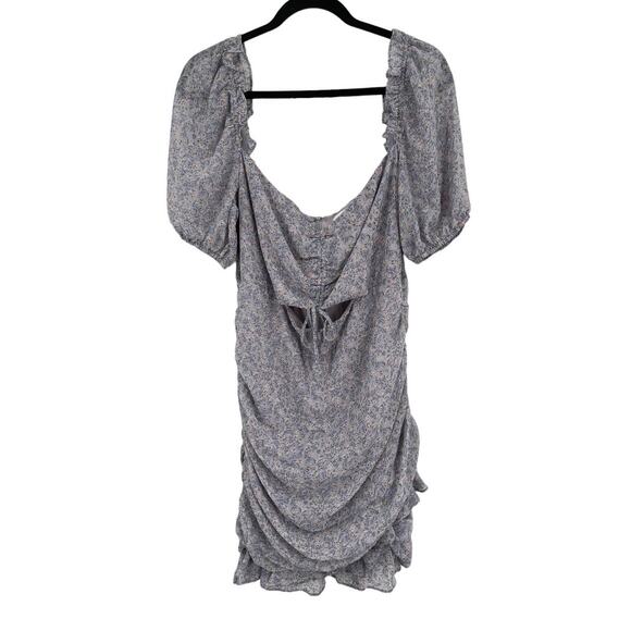 Floret Studio dress print cutout minidress floral lilac X-Large XL - Picture 2 of 5